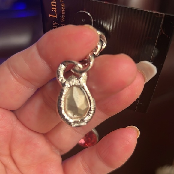 Kenneth Jay Lane Pink Crystal Drop Earrings - Picture 3 of 3